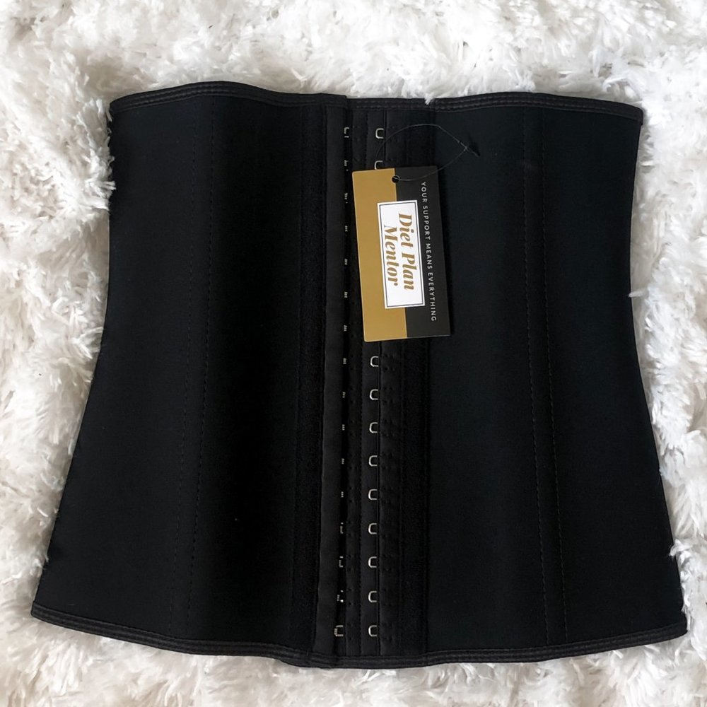 BLACK WAIST TRAINER LATEX CORSET BODY SHAPER